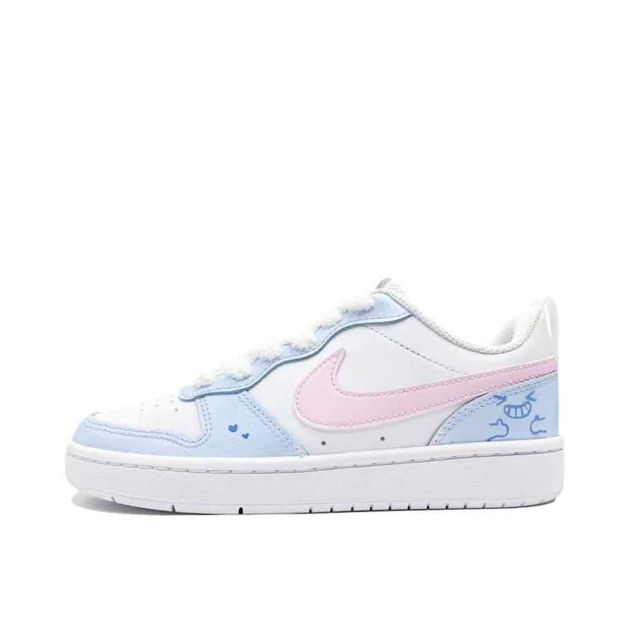 Nike Nike Court Borough Smile Hook Soul Leather Slip Resistant Cushioning Abrasion Resistant Low top Skateboard Shoes