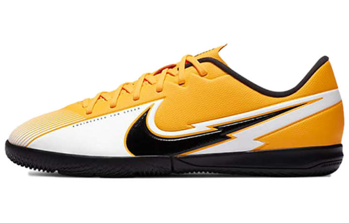 Nike Nike Mercurial Vapor 13 Assassin 13 Academy IC Slip Resistant Cushioning Low top Kids' Soccer Shoes Black Yellow Kids'