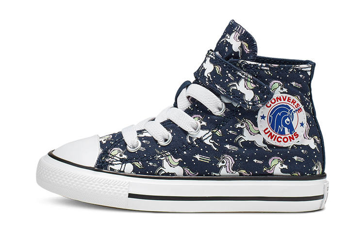 Converse Chuck Taylor All Star Hook and Loop High Top High top Toddler Shoes Marine Blue Infant And Toddler