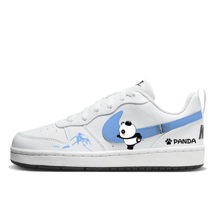 Nike Nike Court Borough Love Bamboo Giant Panda, Blue Bamboo Synthetic Leather Abrasion Resistant Abrasion Resistant Low top