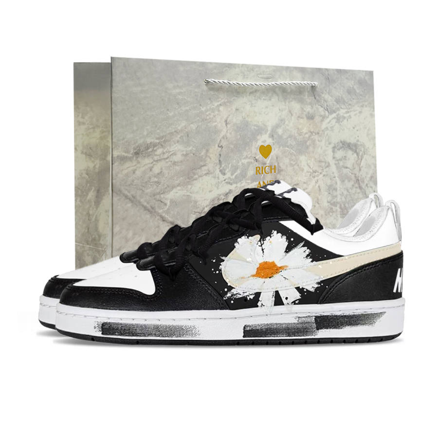 Nike Nike Court Borough White Story Daisy Slip Resistant Abrasion Resistant Slip Resistant Abrasion Resistant Low top