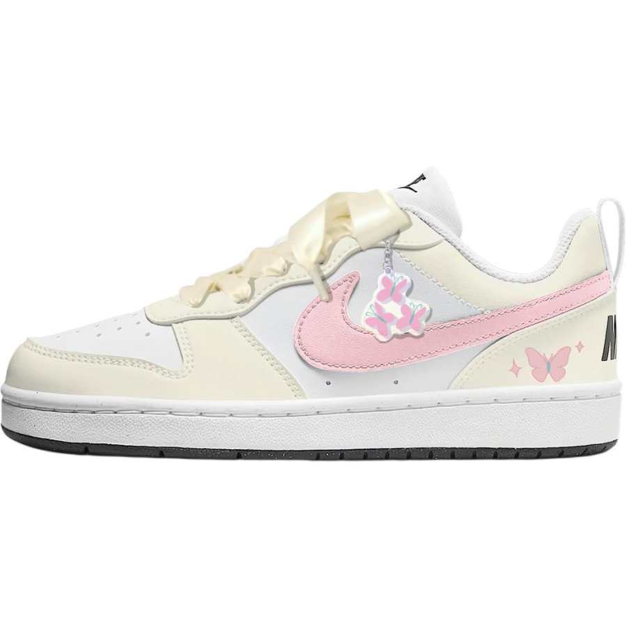 Nike Nike Court Borough Fluttershy Pony Synthetic Leather Abrasion Resistant Low top Kids' Skateboarding Shoes