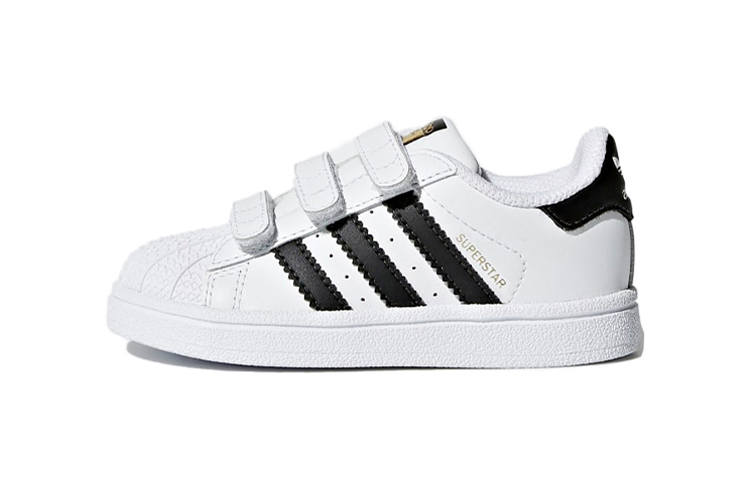 Adidas Originals SUPERSTAR CF Comfortable Abrasion Resistant Breathable Low top Kids' Skateboarding Shoes White Black