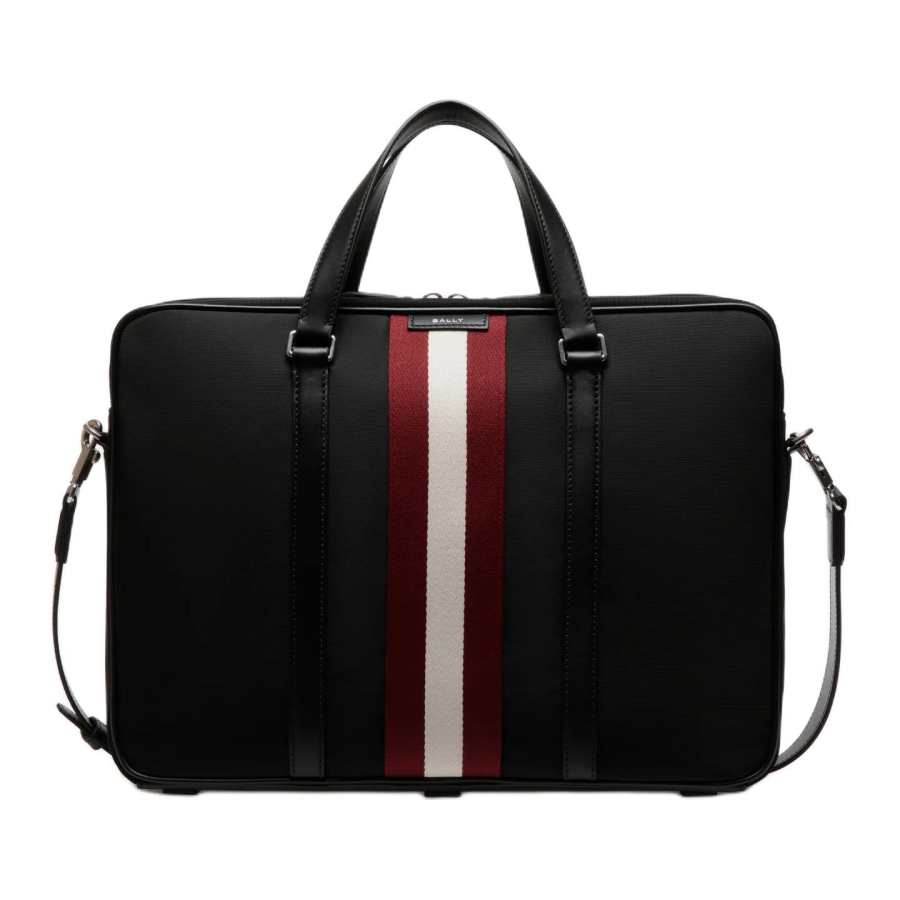 BALLY BALLY Code Nylon Briefcase Men's Black