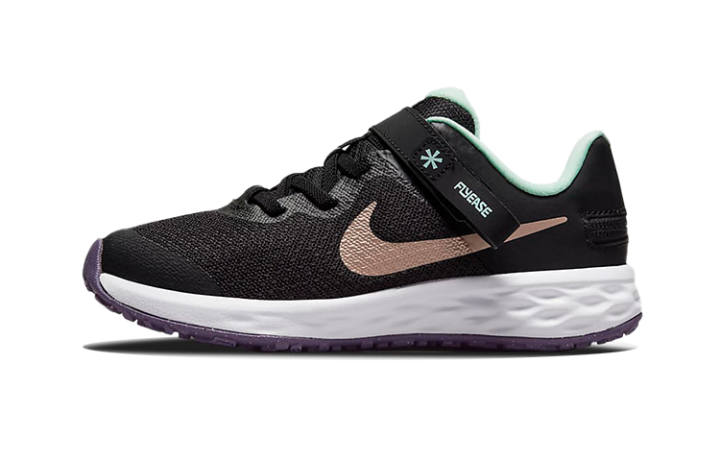 Nike Nike REVOLUTION 6 Flyease Recyclable Material Low top Kids' Running Shoes Black Green Brown Children Aged 3 7 Years Old