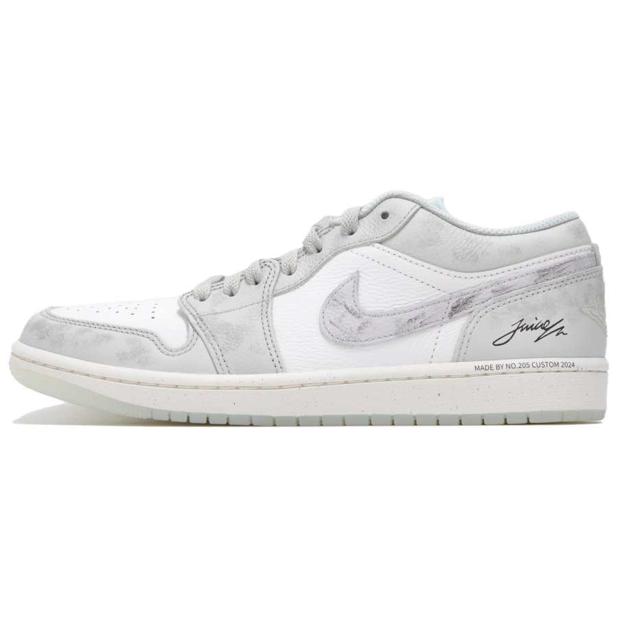 Jordan Jordan Air Jordan 1 Gray Haze Genuine Leather Children's Basketball Shoes Gray White Teenagers