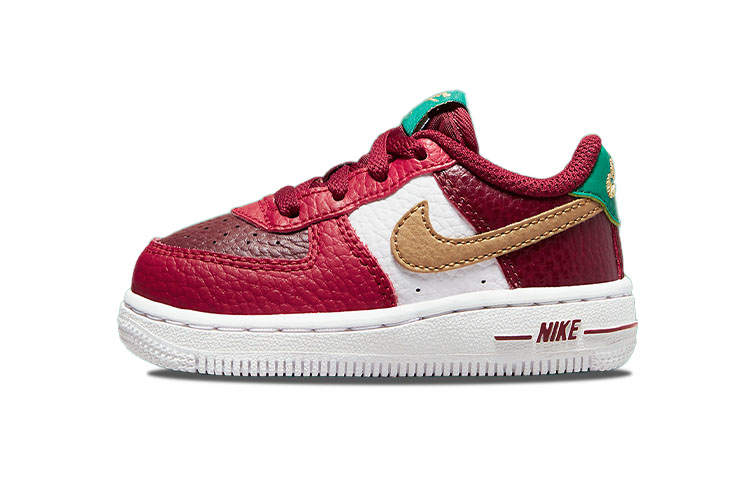 Nike Nike Air Force 1 Slip Resistant, Abrasion Resistant, Lightweight Low top Toddler Shoes Red White Infant And Toddler