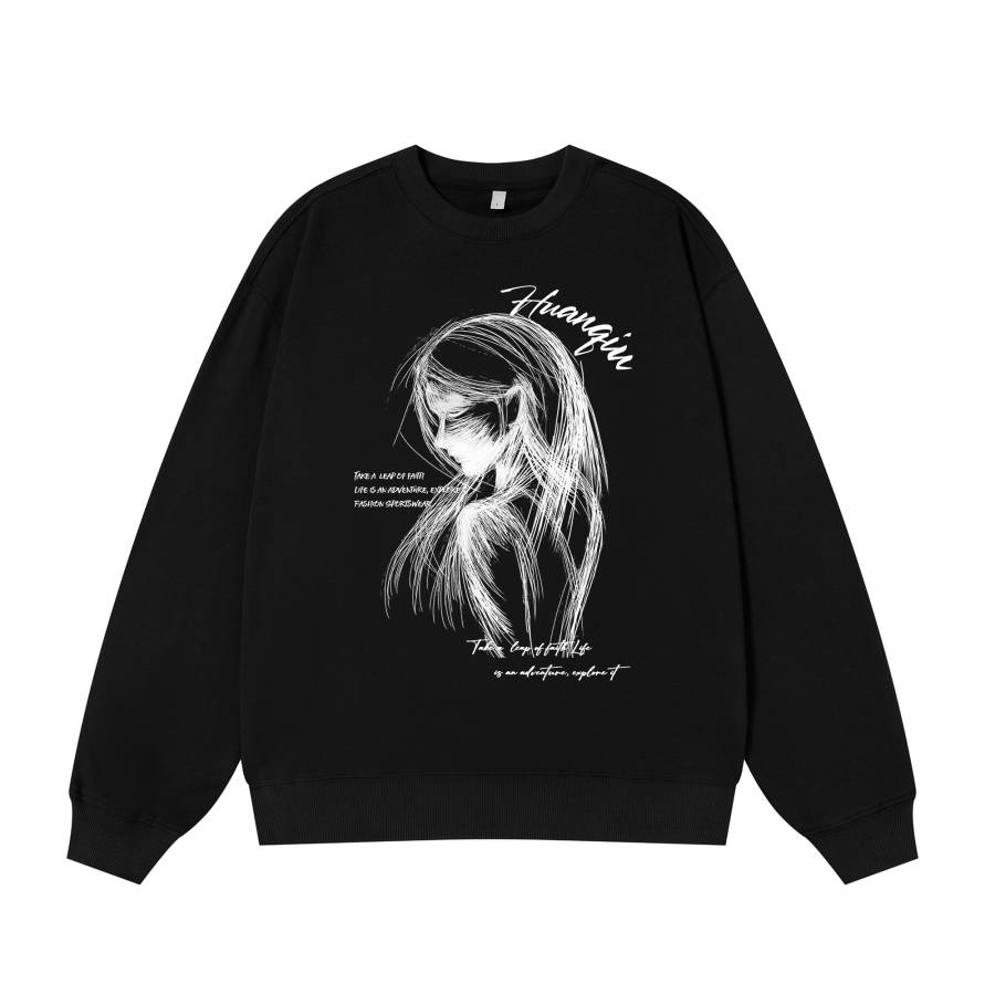 HUANQIU Crew Neck Sweatshirt Unisex