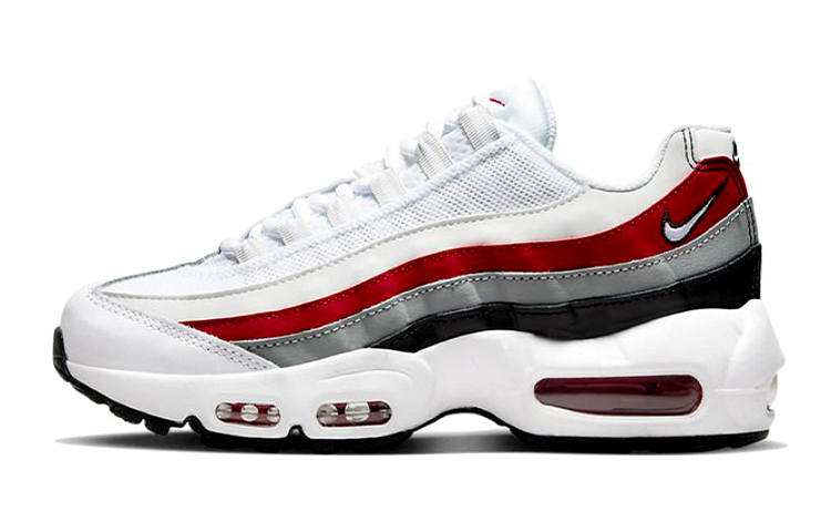 Nike Nike Air Max 95 RECRAFT Abrasion Resistant Abrasion Resistant Low top Sports Casual Shoes White Red Black Unisex