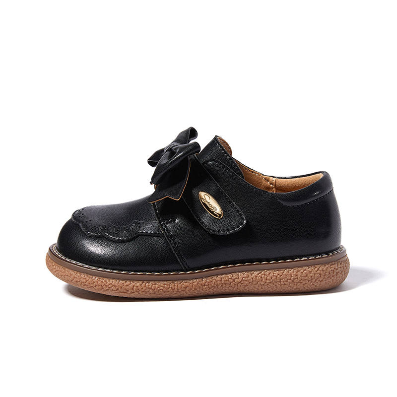 Snoffy Slip Resistant Low top Kids' Leather Shoes Black White Kids'