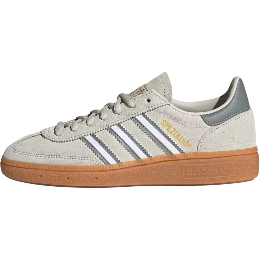 Adidas Originals HANDBALL SPEZIAL Suede Abrasion Resistant Low top Kids' Skateboarding Shoes Cloud White/Gray Three