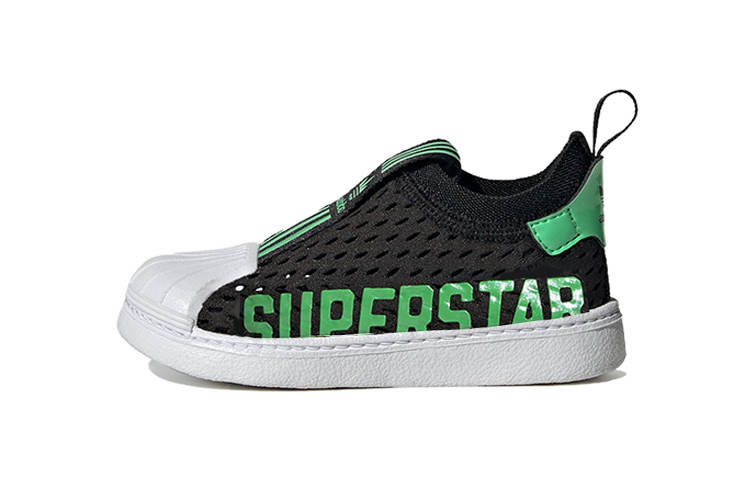 Adidas Originals SUPERSTAR 360 2.0 360 2.0 Abrasion Resistant Low top Skateboard Shoes Black White Green