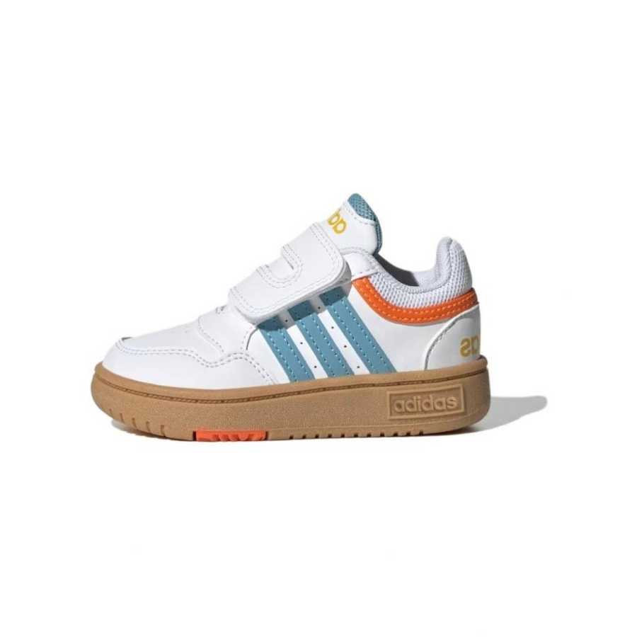Adidas Adidas Hoops Slip Resistant Abrasion Resistant Low top Toddler Shoes White Blue Brown Infant And Toddler