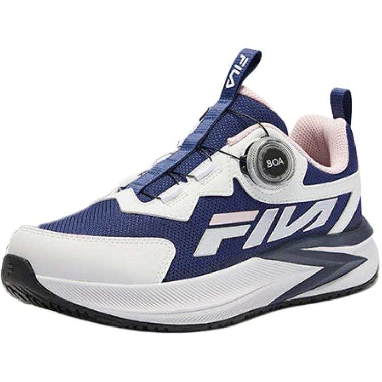 FILA KIDS BOA Comfortable Slip Resistant Cushioning Slip Resistant Cushioning Low top Kids' Running Shoes Blue White