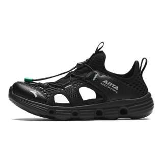 Antakids Textile, Synthetic Leather Low top Sandal Black Teenagers