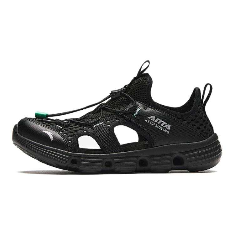 Antakids Textile, Synthetic Leather Low top Sandal Black Teenagers