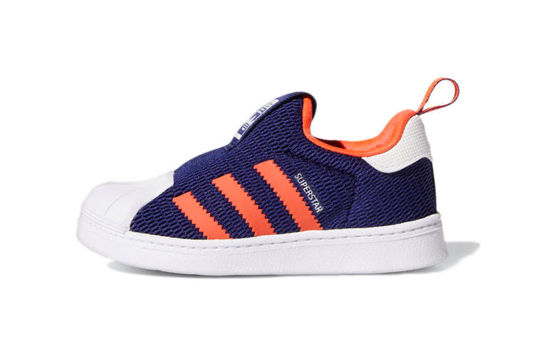 Adidas Originals SUPERSTAR 360 Abrasion Resistant Low top Toddler Shoes Blue Orange Infant And Toddler
