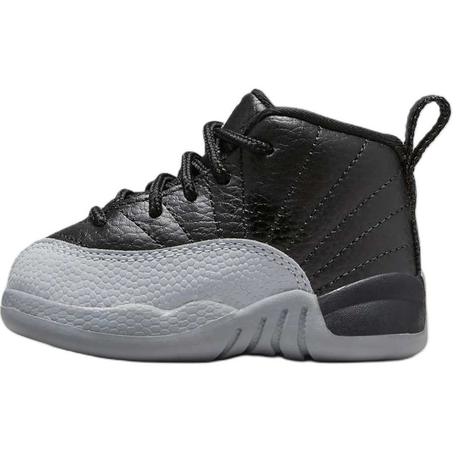 Jordan Jordan Air Jordan 12 Slip Resistant Abrasion Resistant Mid top Toddler Shoes Black Gray Infant And Toddler