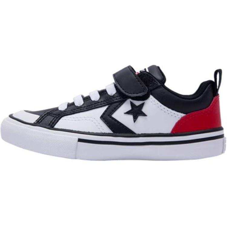Converse Pro Blaze Strap Abrasion Resistant Low top Children's Basketball Shoes Black/White/Red Kids'