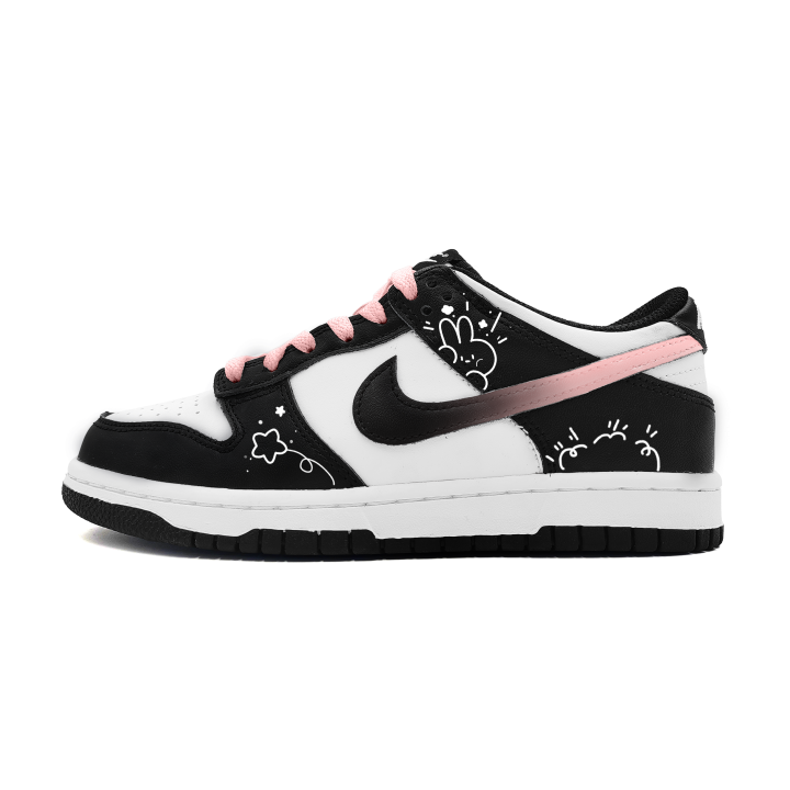 Nike Nike Dunk Powder Bunny Abrasion Resistant Low top Skateboard Shoes Women's Black White