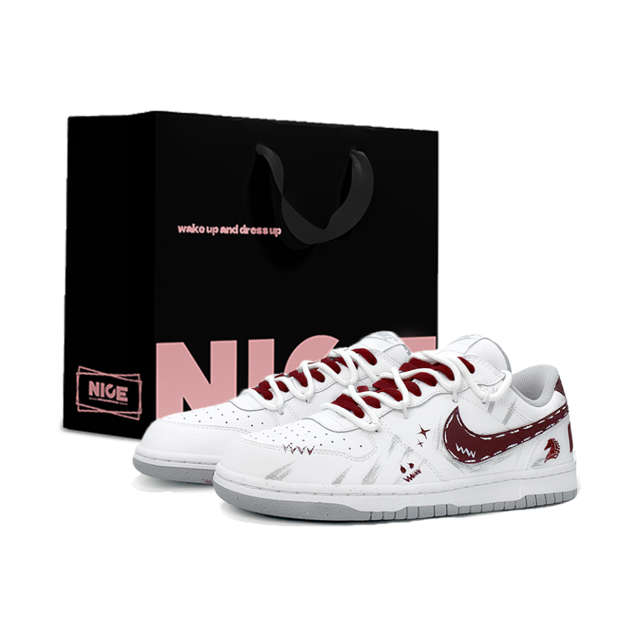 Nike Nike Big Shopping Bag, Wild Starlight Low top Skateboard Shoes Men's White Red