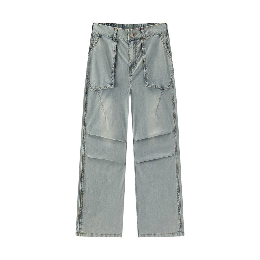 Semir Mall Same Style Women's Apparel Jeans Women's Denim Light Yellow Mud 80331 Moderate Cargo Pants
