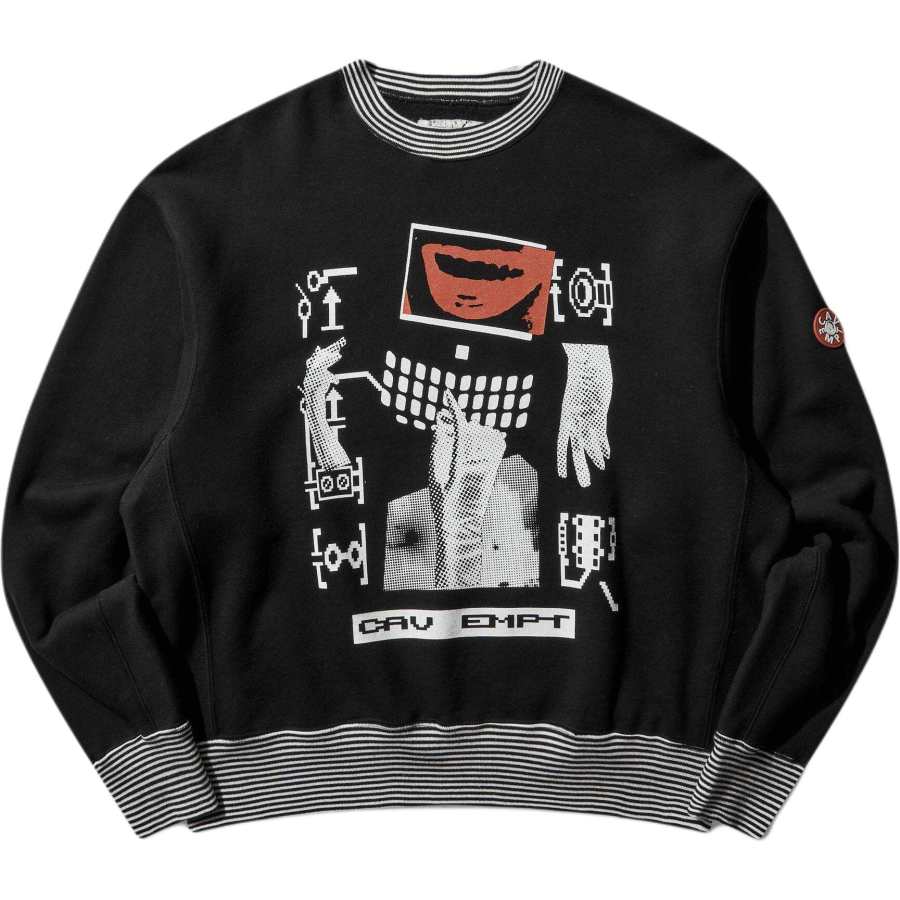 Cav Empt Cav Empt LIPS DISPLAY CREW NECK BLACK Sweatshirt Men's
