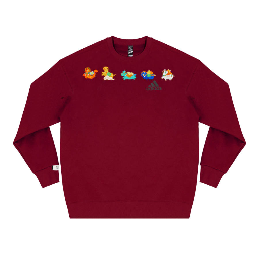 Adidas Adidas Sweatshirts Unisex Red Crew Neck Moderate Regular