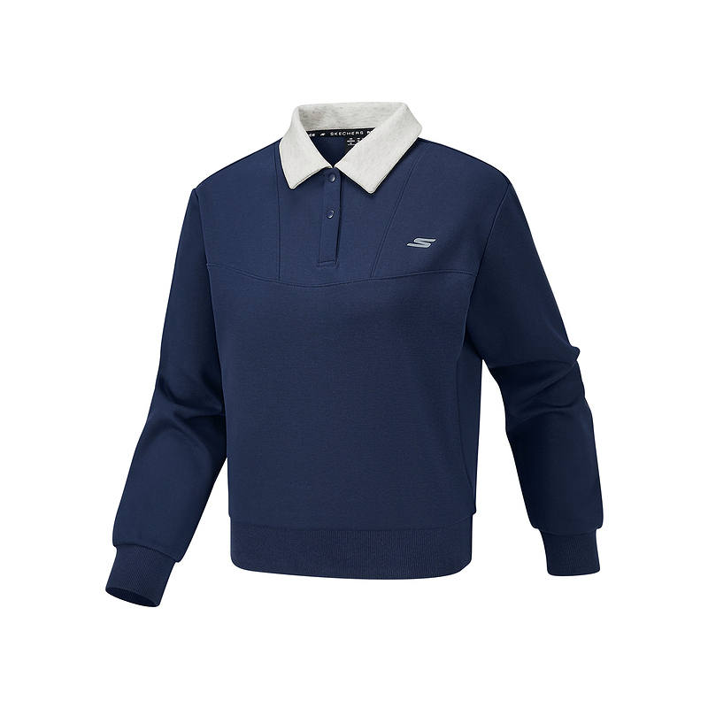 Skechers Sweatshirts Women's Marine Blue/00DU Lapel Moderate