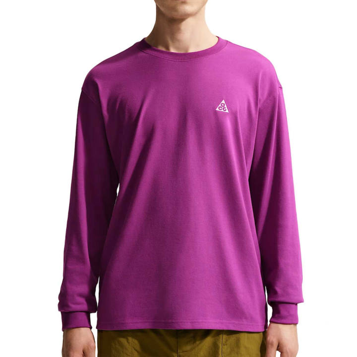 Nike Nike T Shirts Men's Rich Berry/Peak White Crew Neck Moderate