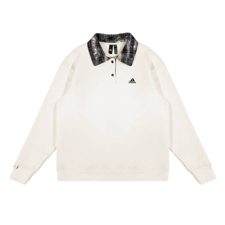 Adidas Adidas Sweatshirts Unisex White Lapel Moderate Regular