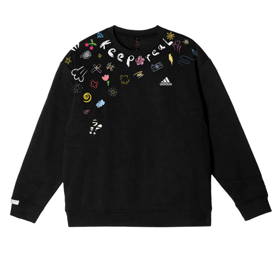 Adidas Adidas LABEL Sweatshirts Unisex Black Crew Neck Moderate Regular