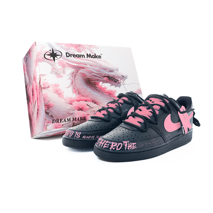 Nike Nike Court Vision 1 Spade A Box Abrasion Resistant Low top Skateboard Shoes Men's Pink Black