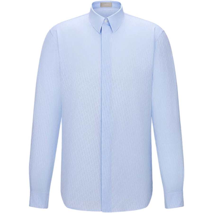 DIOR DIOR Shirts Men's Light Blue Lapel Moderate Shirt