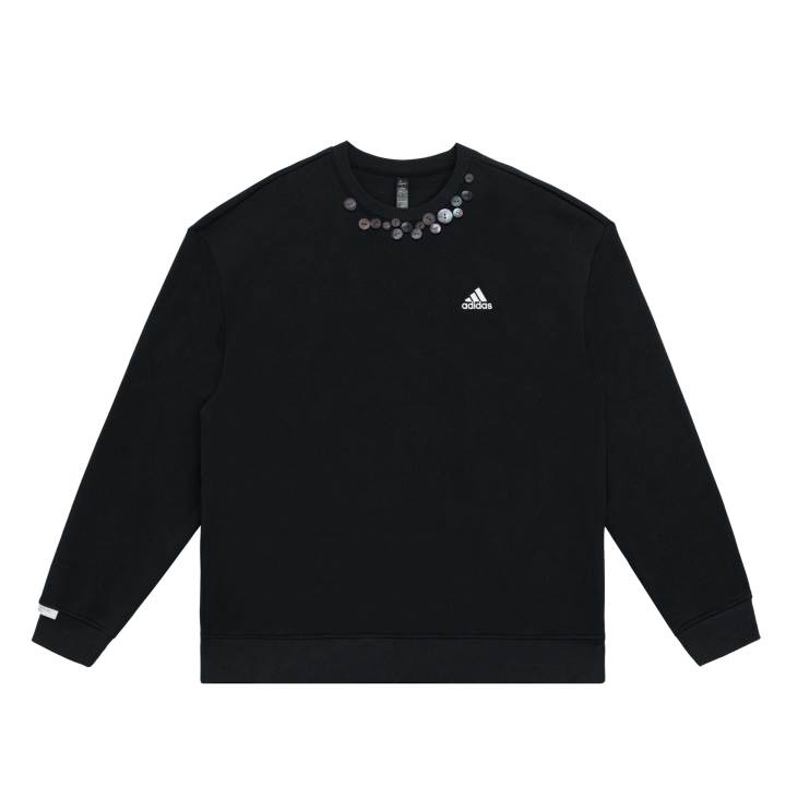 Adidas Adidas LABEL Sweatshirts Unisex Black Crew Neck Moderate