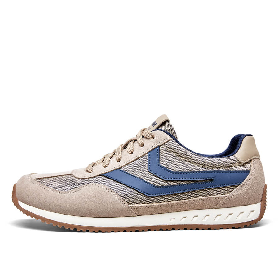 YEARCON Casual Shoes Men's Low Top Apricot/Blue, Black, Apricot/Brown