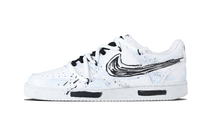 Nike Nike Court Vision 1 Lacquer Brush Stroke Abrasion Resistant Abrasion Resistant Low top Skateboard Shoes Unisex Blue