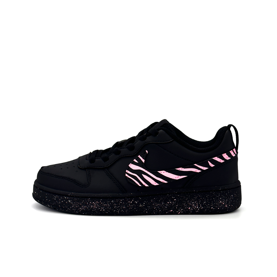 Nike Nike Court Borough Lotus Tang Delight Leather Slip Resistant Low top Kids' Skateboarding Shoes Black Pink Teenagers