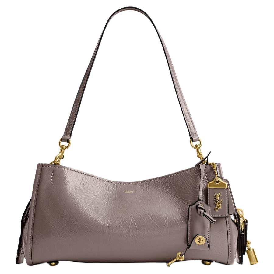COACH Rogue Cow Leather Shoulder Bag Large Women's Ash