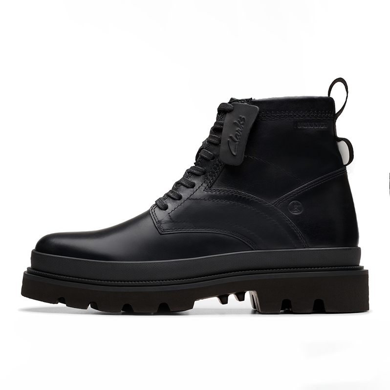 Clarks Clarks Short British Style Biker Platform Combat Boots Men's Black