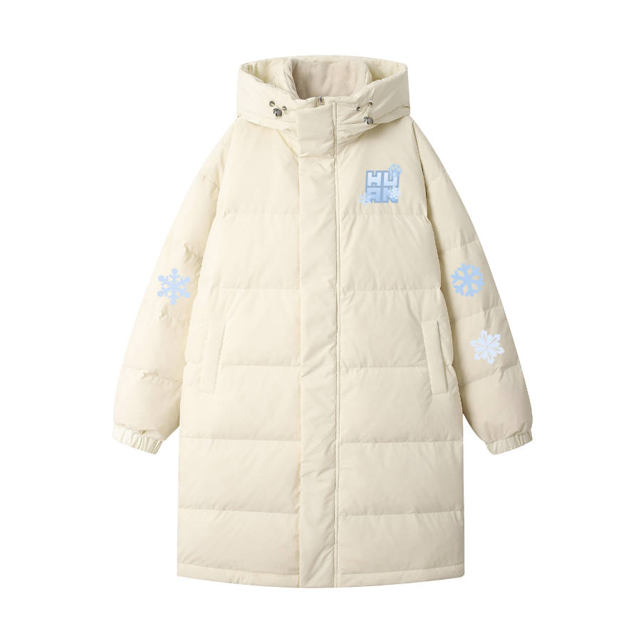 HUANQIU Down Jackets Unisex Hooded Thickened Down Coat