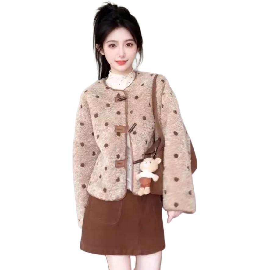 SIXUSICHOU Coats Women's Brown Reversible Thickened