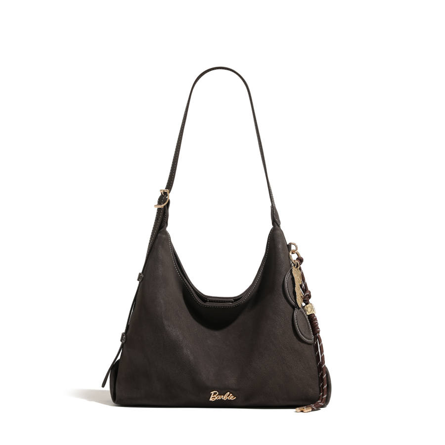 Barbie Synthetic Leather Shoulder Bag Women's Coffee