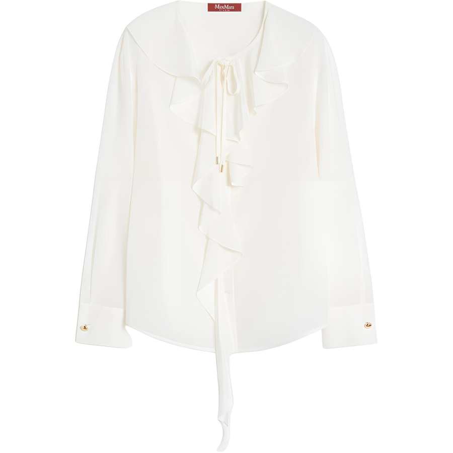 MaxMara Studio Shirts Women's Silk Color Crew Neck Moderate