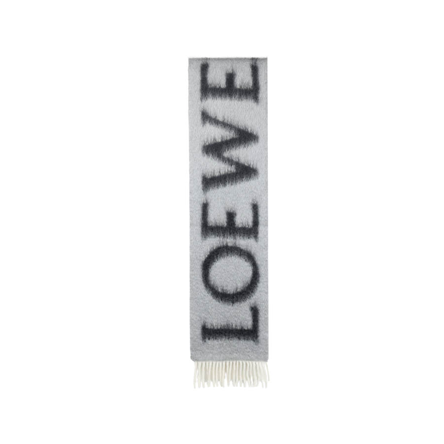 LOEWE LOEWE Logo Intarsia Fringed Scarf