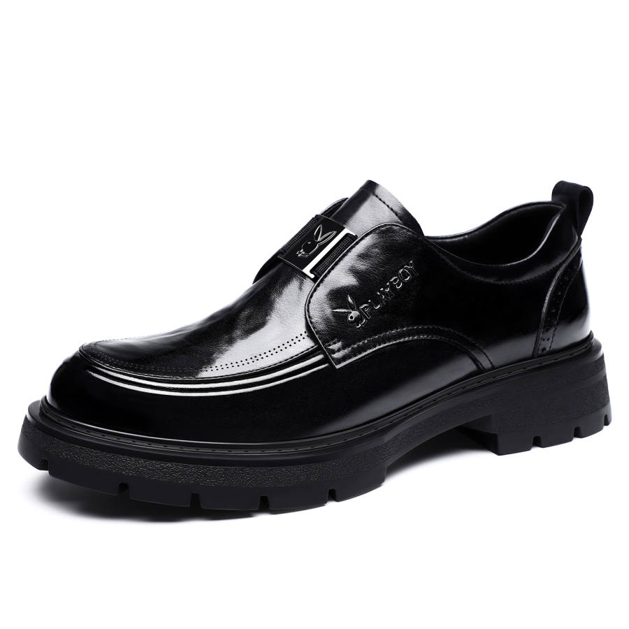 Playboy Trendy, British Style, Fleece Lined Thermal, Invisible Hidden Wedge, Business, Derby Shoes Casual Shoes