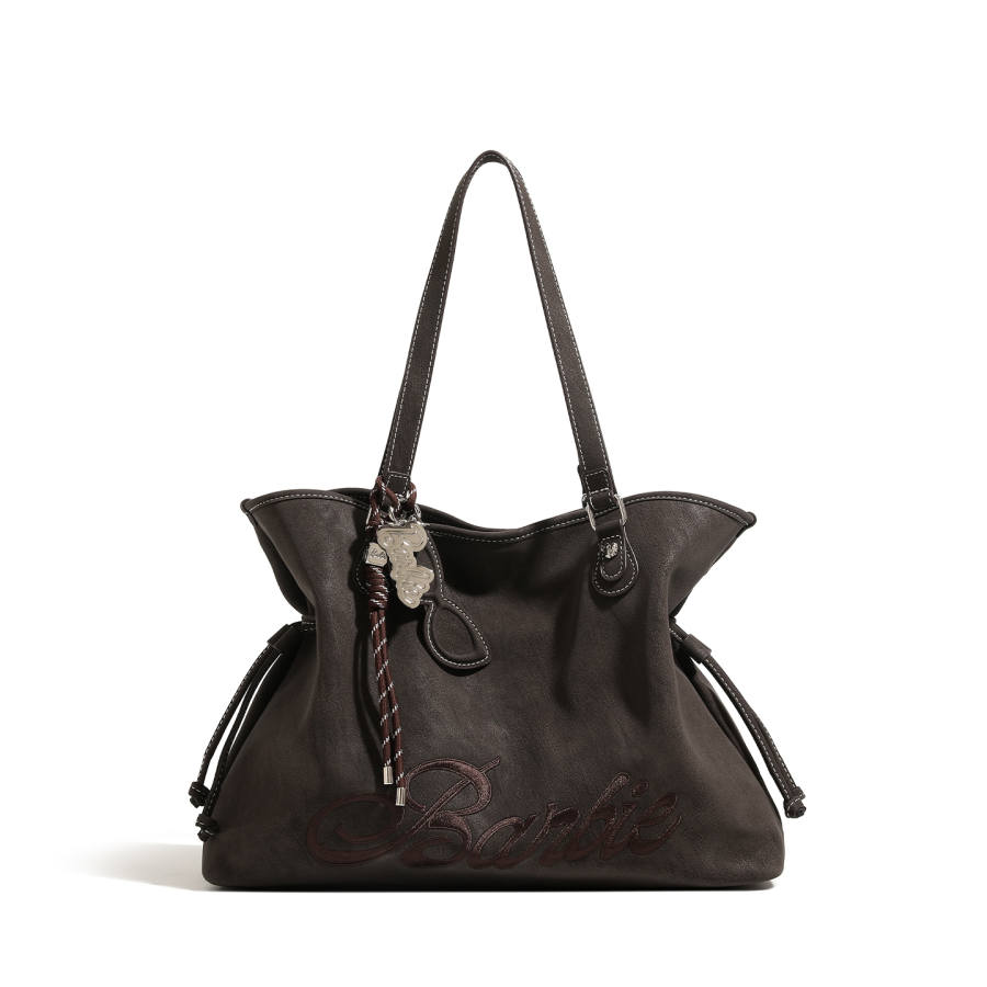 Barbie Synthetic Leather Handbag Regular Women's Coffee