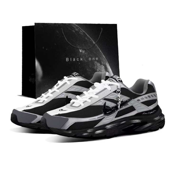 Nike Nike Initiator Mesh, Leather Low top Running Shoes Men's Black Gray