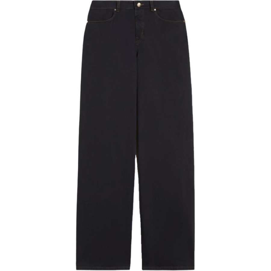 MaxMara Studio MaxMara Studio Jeans Women's Marine Blue Moderate Wide Leg Pants