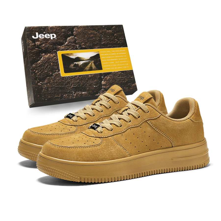 Jeep Cushioning Abrasion Resistant Height Increasing Low top Skateboard Shoes Men's